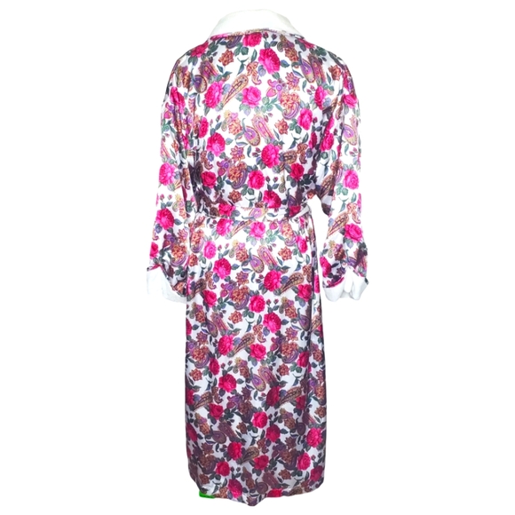 Cachet Gold Label Vintage 80's Silky Soft Paisley & Roses Robe - Picture 4 of 7